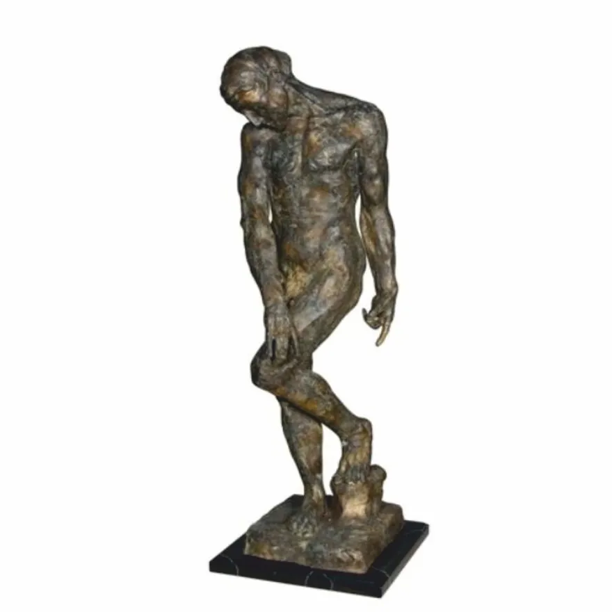 Casa Padrino Deko Bronze Skulptur Mann Bronze / Schwarz H. 90 cm - Große Deko Figur