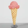 Casa Padrino Deko Eis im Hörnchen Rosa / Naturfarben / Grau H. 105 cm - Eisdielen Dekoration