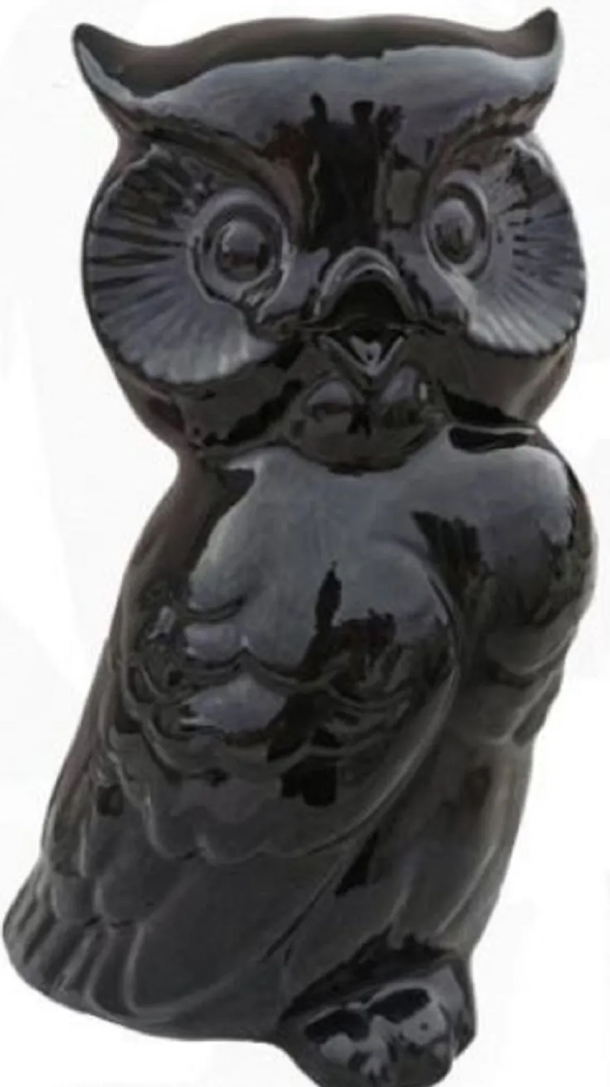 Casa Padrino Dekofigur Eule Schwarz 24 x 20 x H. 38,5 cm - Wetterbeständige Deko Skulptur - Wohnzimmer Deko - Garten Deko - Terrassen Deko