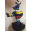 Casa Padrino Deko Figur Frau beim Sport Bunt mit Streifen H. 48 cm - Ausstellungsstück