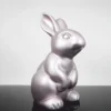 Casa Padrino Deko Figur Hase / Osterhase Silber H. 45 cm - Oster Deko Accessoires