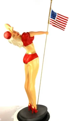 Casa Padrino Dekofigur Lady USA H. 110 cm - Wetterbeständige Deko Skulptur - Wohnzimmer Deko - Garten Deko - Terrassen Deko