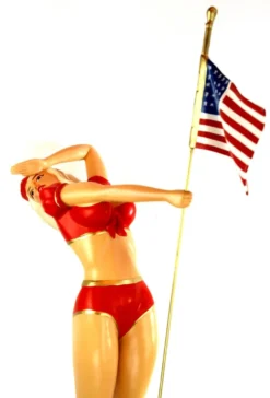 Casa Padrino Dekofigur Lady USA H. 110 cm - Wetterbeständige Deko Skulptur - Wohnzimmer Deko - Garten Deko - Terrassen Deko