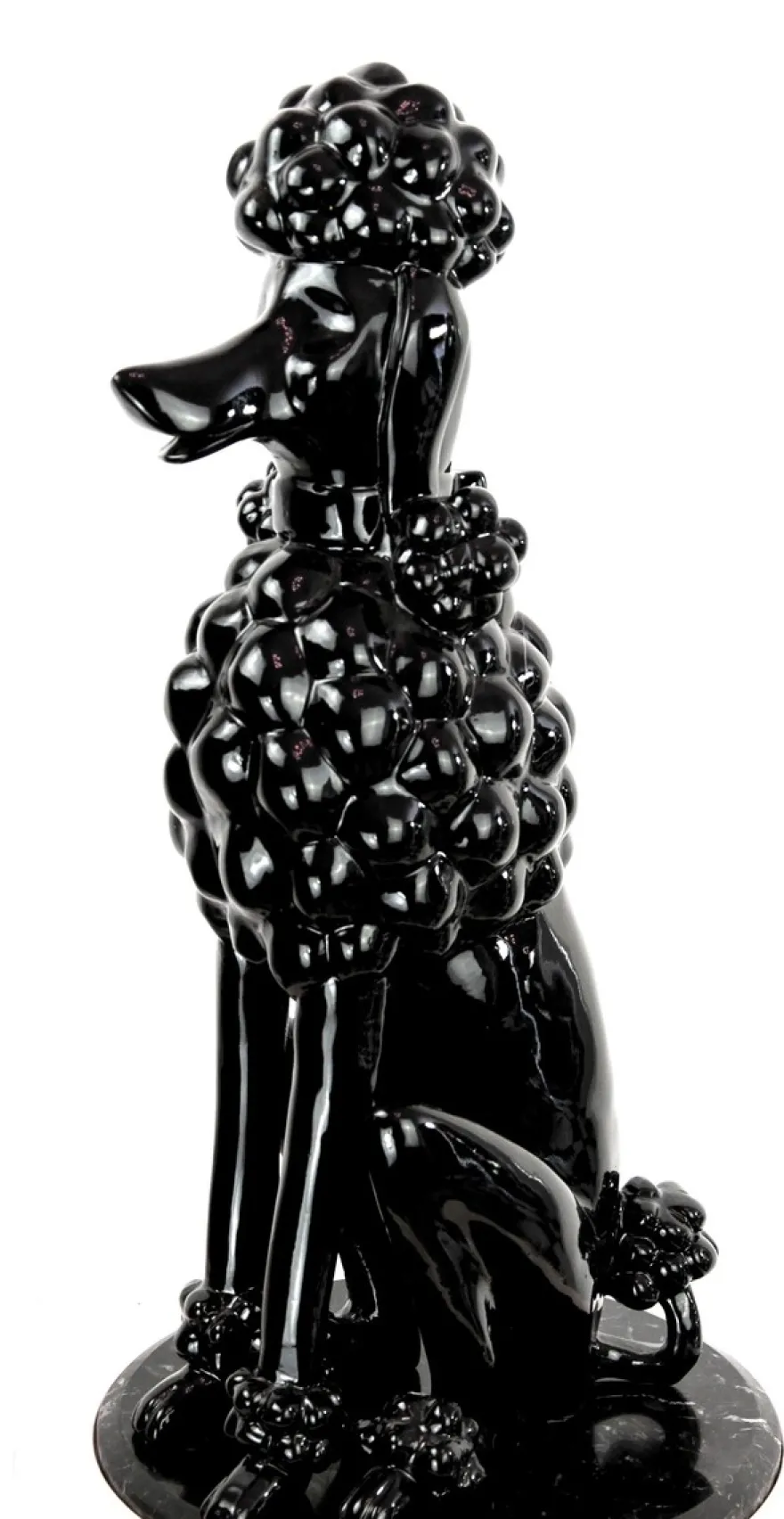 Casa Padrino Dekofigur Pudel Hund Schwarz H. 63 cm - Wetterbeständige Deko Skulptur - Wohnzimmer Deko - Garten Deko - Terrassen Deko