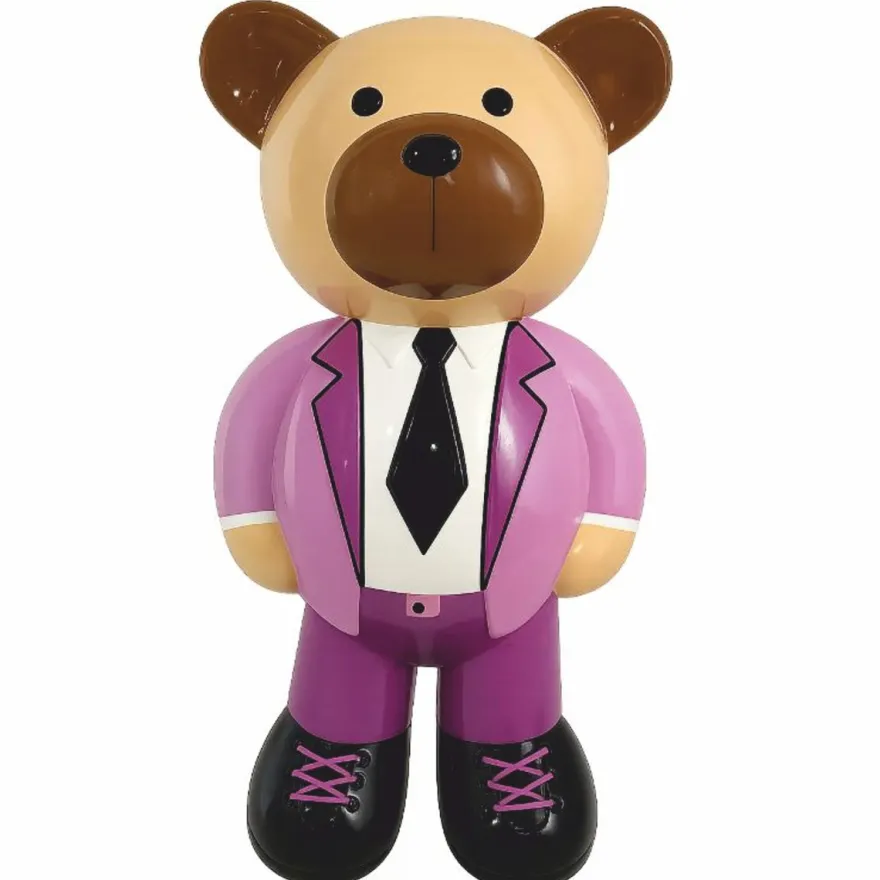 Casa Padrino Deko Figur Teddybär mit Anzug Bunt H. 46 cm - Deko Skulptur