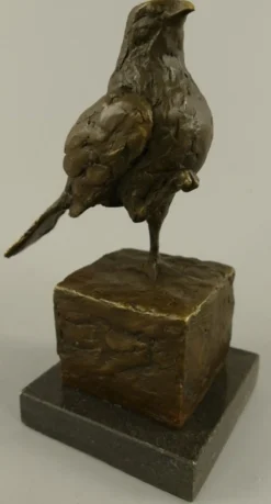 Casa Padrino Dekofigur Vogel Bronze / Schwarz 10 x 13 x H. 20 cm - Bronze Figur - Deko Skulptur - Wohnzimmer Deko - Schreibtisch Deko
