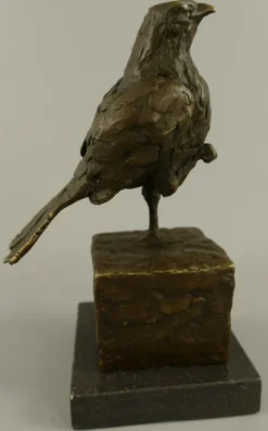 Casa Padrino Dekofigur Vogel Bronze / Schwarz 10 x 13 x H. 20 cm - Bronze Figur - Deko Skulptur - Wohnzimmer Deko - Schreibtisch Deko