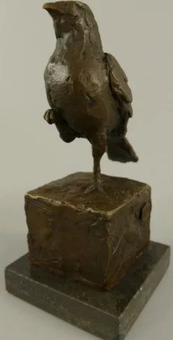 Casa Padrino Dekofigur Vogel Bronze / Schwarz 10 x 13 x H. 20 cm - Bronze Figur - Deko Skulptur - Wohnzimmer Deko - Schreibtisch Deko