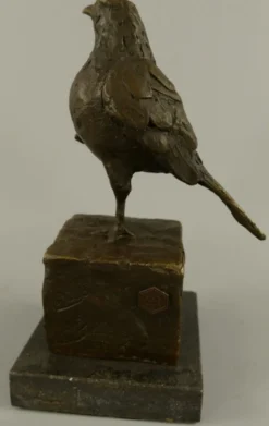 Casa Padrino Dekofigur Vogel Bronze / Schwarz 10 x 13 x H. 20 cm - Bronze Figur - Deko Skulptur - Wohnzimmer Deko - Schreibtisch Deko