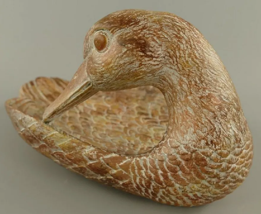 Casa Padrino Deko Holz Schale Schwan Braun 38 cm - Küchen & Tisch Dekoration