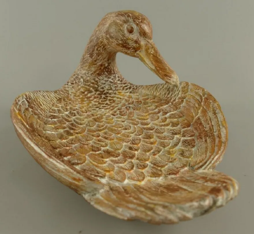 Casa Padrino Deko Holz Schale Schwan Braun 38 cm - Küchen & Tisch Dekoration