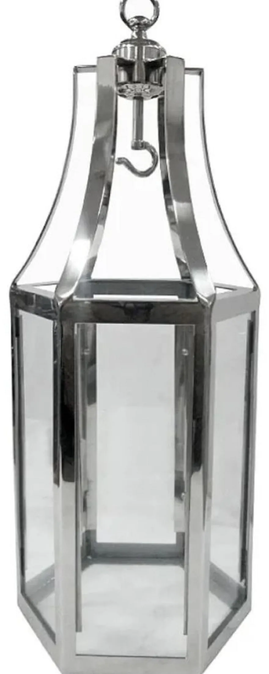 Casa Padrino Deko Kerzenleuchter Silber 31 x 31 x H. 76 cm - Metall Laterne mit Tragegriff - Gastronomie Accessoires - Restaurant Accessoires - Hotel Accessoires - Deko Accessoires