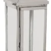 Casa Padrino Deko Kerzenleuchter Silber 18 x 18 x H. 65 cm - Metall Laterne mit Tragegriff - Gastronomie Accessoires - Restaurant Accessoires - Hotel Accessoires - Deko Accessoires