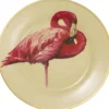 Casa Padrino Deko Porzellan Wandteller 8er Set Flamingos & Federn Mehrfarbig / Gold Ø 27 cm - Luxus Wanddeko
