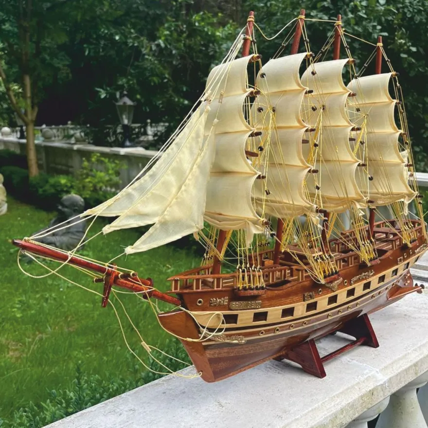 Casa Padrino Deko Segelschiff France II 74 cm - Handgefertigtes Modellschiff