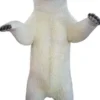 Casa Padrino Deko Skulptur Bär Weiß / Schwarz 118 x H. 240 cm - Lebensgroße Deko Tierfigur - Wetterbeständige Gartendekofigur