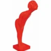 Casa Padrino Deko Skulptur Butlerin Rot H. 60 cm - Deko Figur - Wohnzimmer Deko - Garten Deko - Luxus Deko