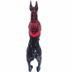 Casa Padrino Deko Skulptur Deutsche Dogge Schwarz / Rot 125 x H. 110 cm - Deko Figur