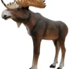 Casa Padrino Deko Skulptur Elch Braun / Weiß / Schwarz 250 x H. 210 cm - Lebensgroße Deko Tierfigur - Wetterbeständige Gartendekofigur