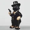 Casa Padrino Deko Skulptur Ente Schwarz / Gold H. 120 cm - Große Garten Deko Figur