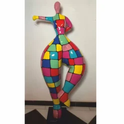 Casa Padrino Deko Skulptur Frau beim Sport Bunt H. 132 cm - Garten Figur