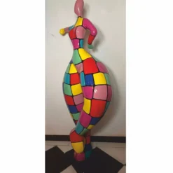 Casa Padrino Deko Skulptur Frau beim Sport Bunt H. 132 cm - Garten Figur