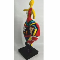 Casa Padrino Deko Skulptur Frau beim Sport Bunt H. 85 cm - Garten Figur