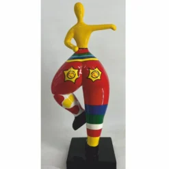 Casa Padrino Deko Skulptur Frau beim Sport Bunt H. 85 cm - Garten Figur