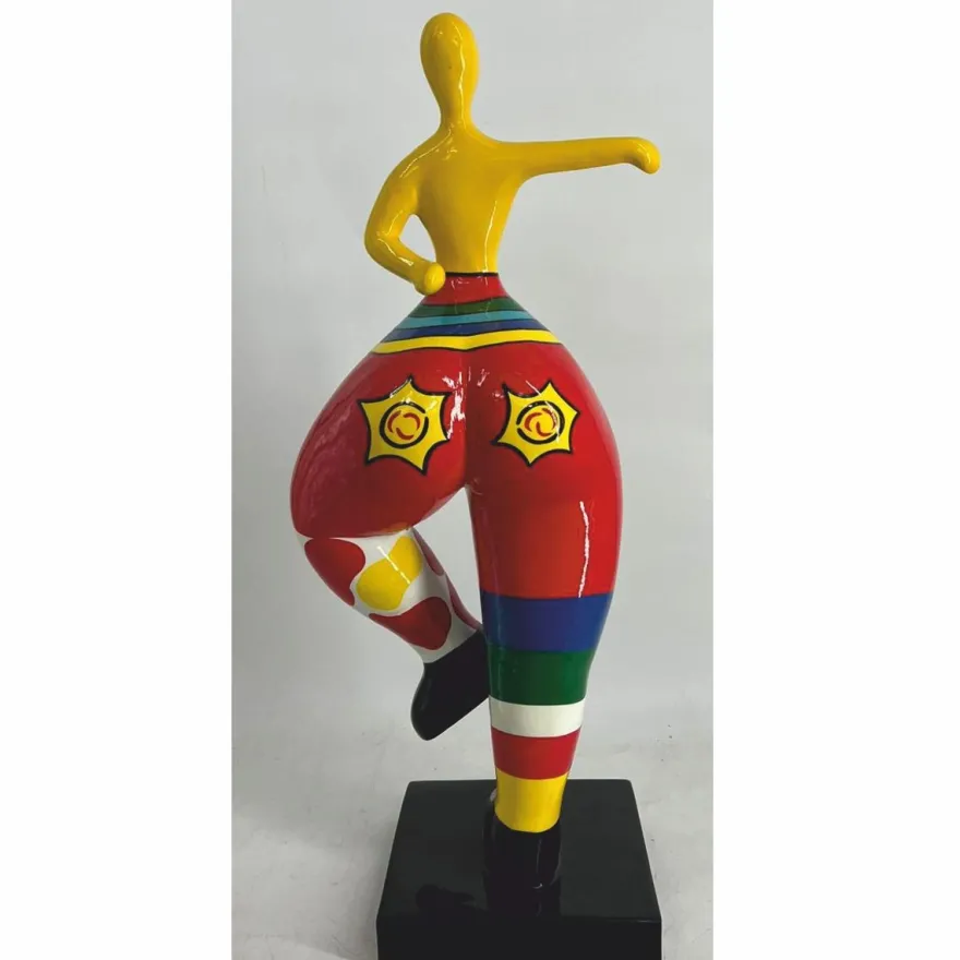 Casa Padrino Deko Skulptur Frau beim Sport Bunt H. 85 cm - Garten Figur