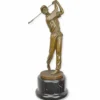 Casa Padrino Deko Skulptur Golfspieler Bronze / Schwarz H. 37,9 cm - Bronze Deko Figur