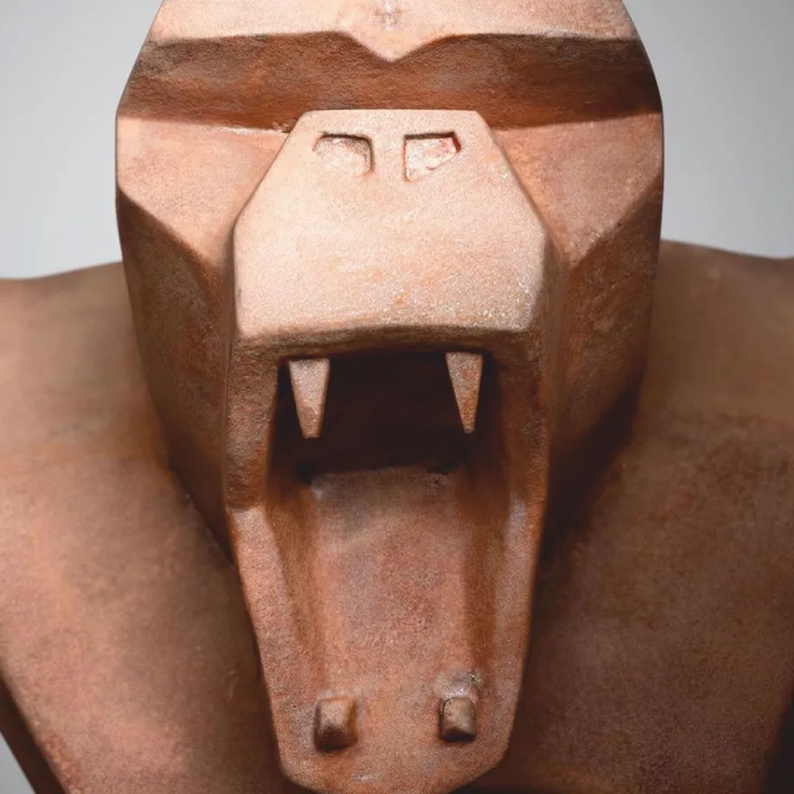 Casa Padrino Deko Skulptur Gorilla mit Fass Rost H. 140 cm - Affen Figur - Große Garten Figur - Große Tierfiguren