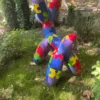 Casa Padrino Deko Skulptur Hund 100 cm – Bunt Puzzle Kunstharz Figur Pop Art