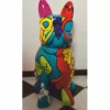 Casa Padrino Deko Skulptur Hund Bulldogge Bunt H. 80 cm - Garten Deko Figur