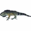Casa Padrino Deko Skulptur Leguan Grün / Grau / Schwarz 90 cm - Garten Figur