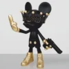 Casa Padrino Deko Skulptur Schwarz / Gold H. 120 cm - Wohnzimmer & Garten Figur