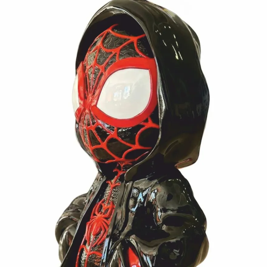 Casa Padrino Deko Skulptur Schwarz / Rot H. 120 cm - Garten Deko Figur