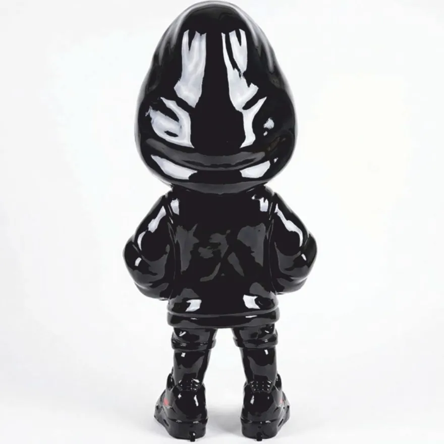 Casa Padrino Deko Skulptur Schwarz / Rot H. 120 cm - Garten Deko Figur