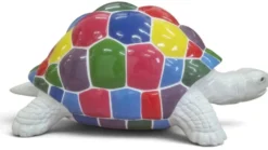 Casa Padrino Deko Skulptur Schildkröte Mehrfarbig / Weiß 110 cm - Garten Deko Figur