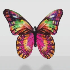 Casa Padrino Deko Skulptur Schmetterling Bunt / Schwarz 60 cm - Deko Figur