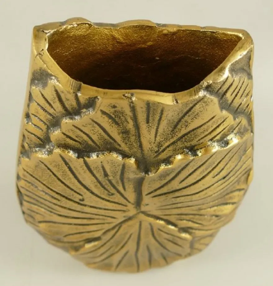 Casa Padrino Deko Vase Bronze H. 27 cm - Aluminium Blumenvase - Deko Accessoires