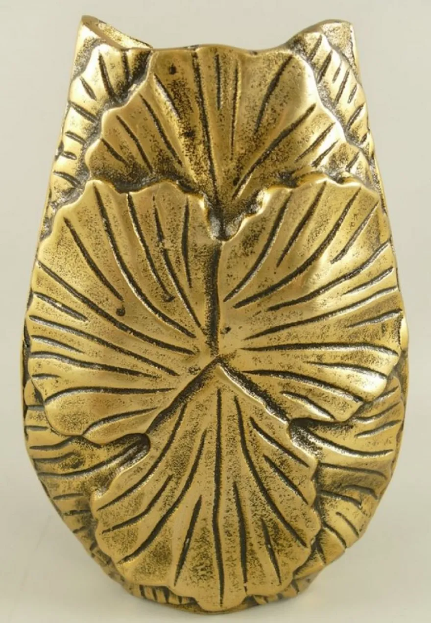 Casa Padrino Deko Vase Bronze H. 27 cm - Aluminium Blumenvase - Deko Accessoires