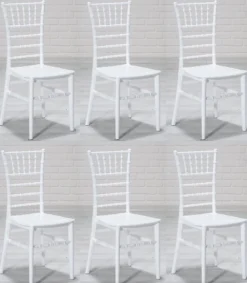 Casa Padrino Designer Acryl Stuhl Set Weiß 40 x 46 x H. 92,5 cm - Esszimmerstühle - Acryl Esszimmer Möbel