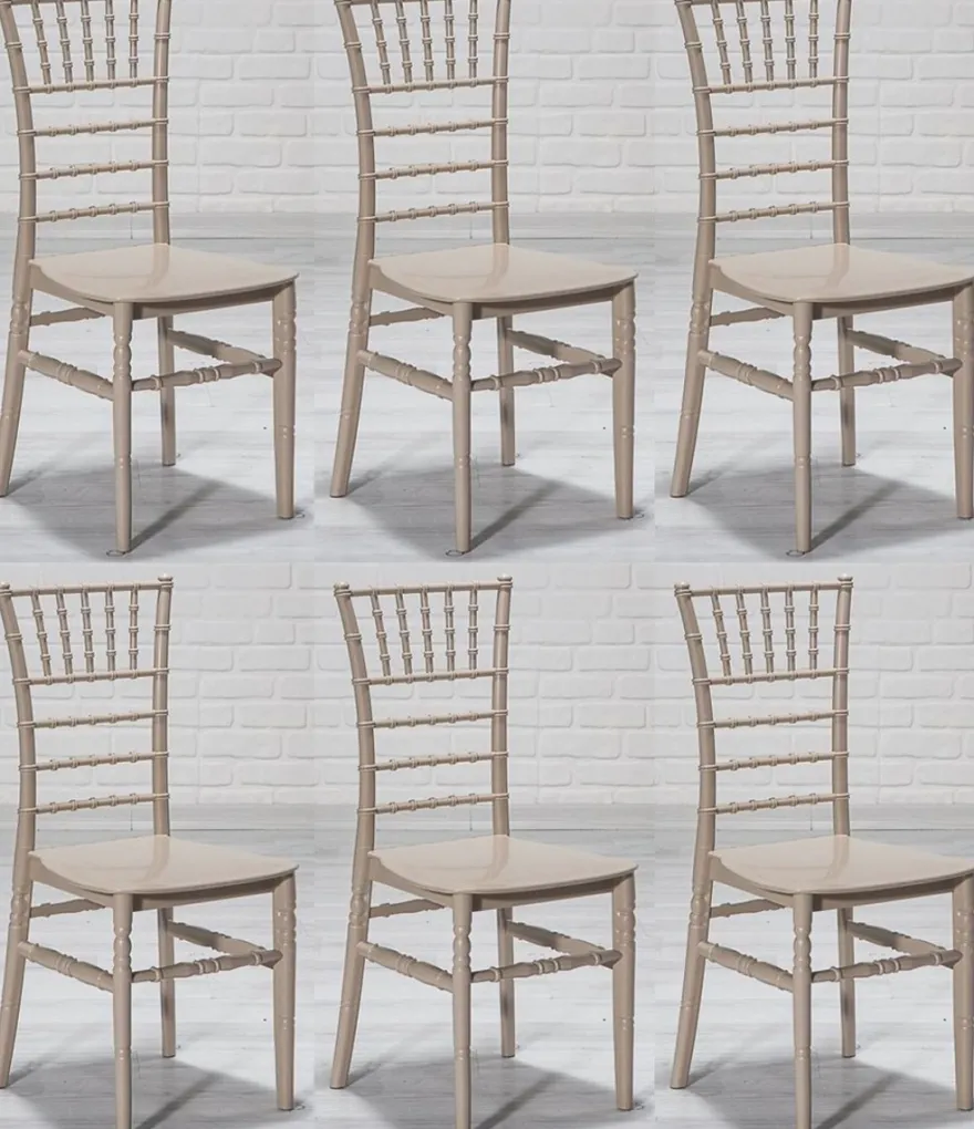 Casa Padrino Designer Acryl Stuhl Set Cappuccino 40 x 46 x H. 92,5 cm - Esszimmerstühle - Acryl Esszimmer Möbel