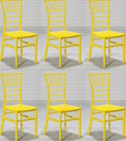 Casa Padrino Designer Acryl Stuhl Set Gelb 40 x 46 x H. 92,5 cm - Esszimmerstühle - Acryl Esszimmer Möbel