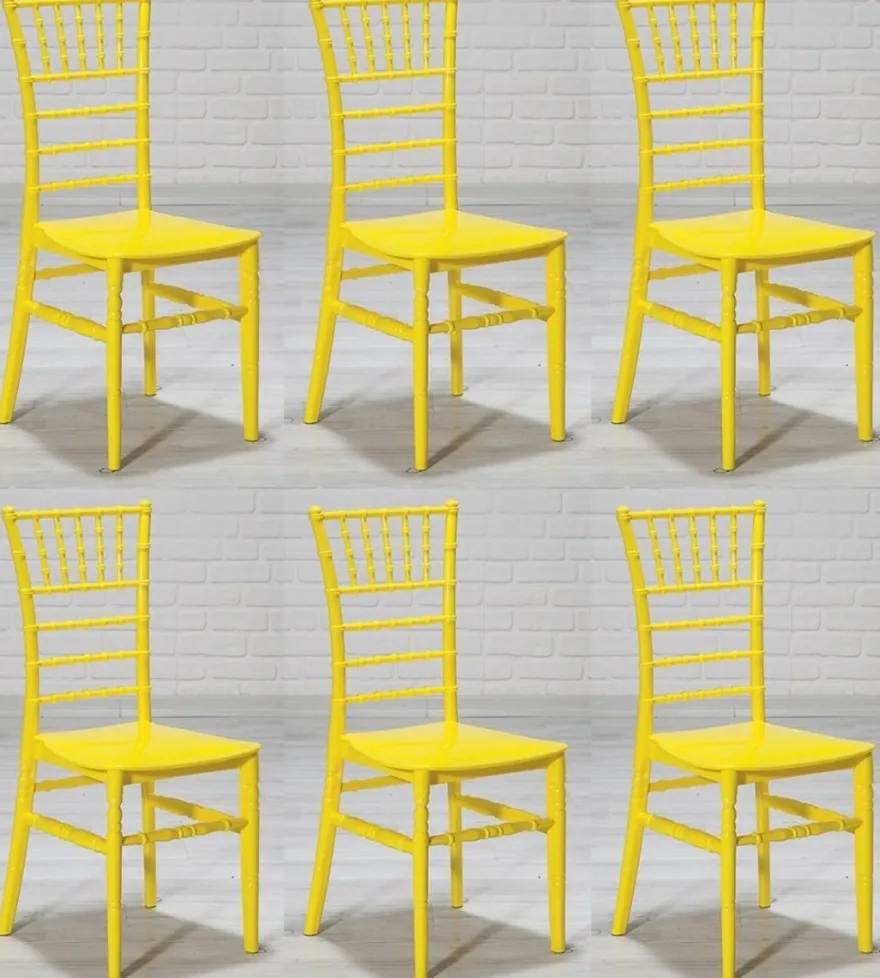 Casa Padrino Designer Acryl Stuhl Set Gelb 40 x 46 x H. 92,5 cm - Esszimmerstühle - Acryl Esszimmer Möbel