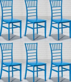 Casa Padrino Designer Acryl Stuhl Set Blau 40 x 46 x H. 92,5 cm - Esszimmerstühle - Acryl Esszimmer Möbel