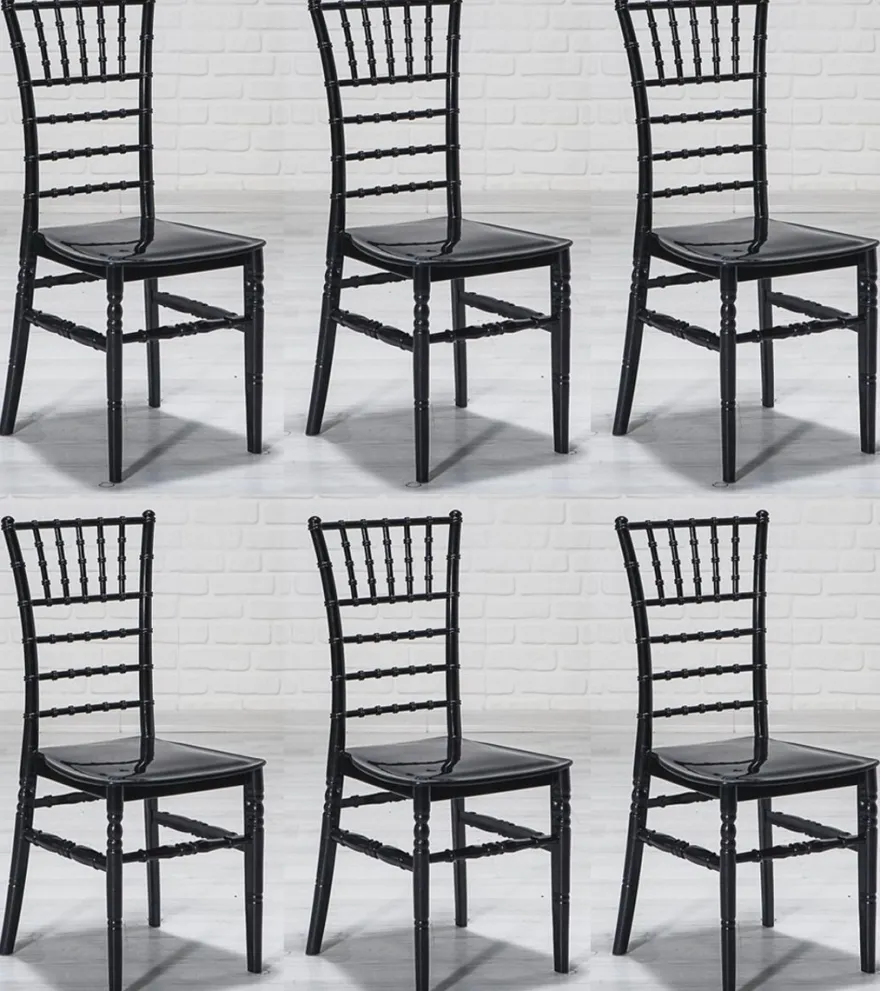 Casa Padrino Designer Acryl Stuhl Set Schwarz 40 x 46 x H. 92,5 cm - Esszimmerstühle - Acryl Esszimmer Möbel