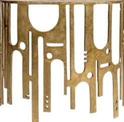 Casa Padrino Designer Aluminium Konsole Bronzefarben 90 x 45 x H. 75 - Halbrunder Konsolentisch - Wohnzimmer Möbel - Luxus Kollektion
