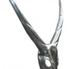 Casa Padrino Designer Antilope Deko Geweih aus poliertem Aluminium Silber H 75 cm, B 67 cm