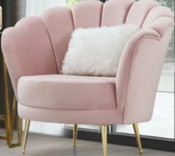Casa Padrino Designer Art Deco Wohnzimmer Sessel Rosa / Gold 85 x 55 x H. 85 cm - Art Deco Wohnzimmer Möbel